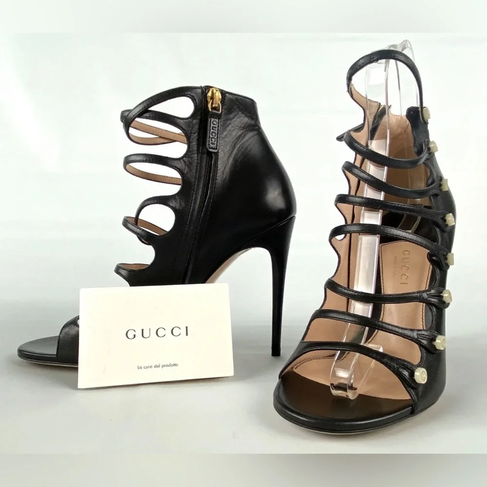 GUCCI ANETA CAGED BOOTIES w GG BUTTONS - Picture 8 of 16